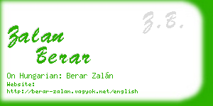 zalan berar business card